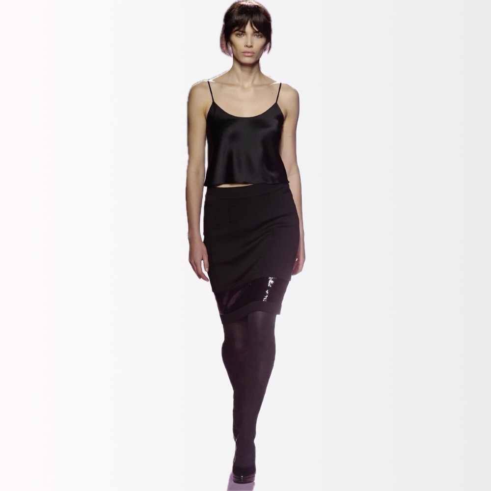 Yves Saint Laurent Rive Gauche 2006 Archive Runway Leather Pencil Skirt 38 6-8
